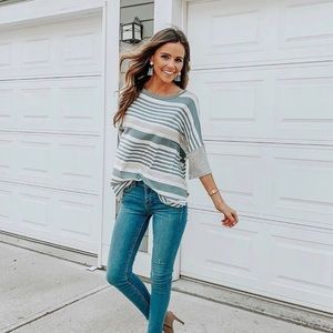 NWT Dottie couture oversized striped tee large